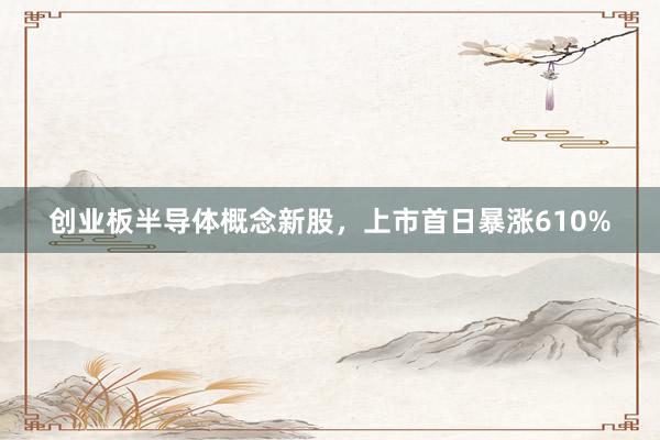 创业板半导体概念新股，上市首日暴涨610%