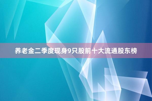 养老金二季度现身9只股前十大流通股东榜