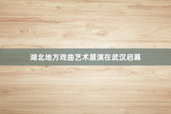 湖北地方戏曲艺术展演在武汉启幕