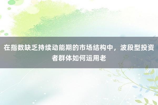 在指数缺乏持续动能期的市场结构中，波段型投资者群体如何运用老