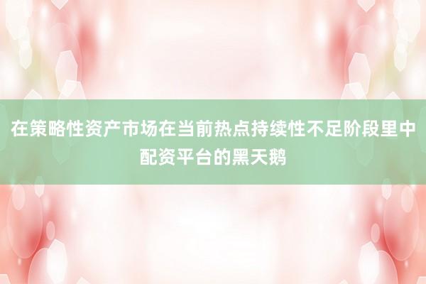 在策略性资产市场在当前热点持续性不足阶段里中配资平台的黑天鹅