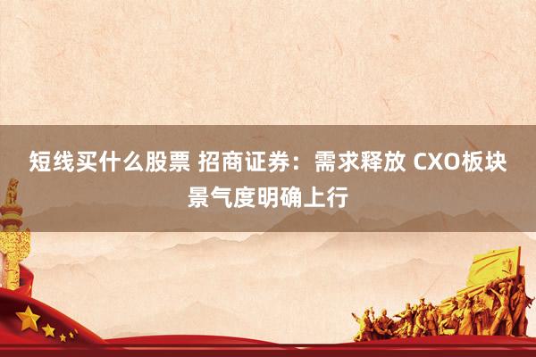 短线买什么股票 招商证券：需求释放 CXO板块景气度明确上行