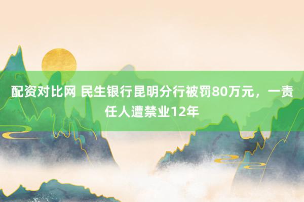 配资对比网 民生银行昆明分行被罚80万元，一责任人遭禁业12年